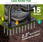 Lawn Aerator Tool - Grass & Soil Aerator for Lawn & Yard Care, Durable Manual Lawn Aerator for Healthy Grass, Compact Soil & Easy-to-Use Spike Plug Aerator