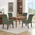 adochr Upholstered Fabric Accent Dining Chair, Arm Dining Chair with Elegant Tufted Club for Dining Room Kitchen Room, Green