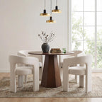 39" Farmhouse Walnut Dining Table, Small Wood Round Dinner Table for 4, Rustic Round Dining Room & Kitchen Table for Home Office Dining Room Living Room Apartment, Walnut