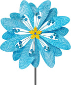 Solar Wind Spinner Retro Spinner, Waterproof Outdoor Metal Wind Sculpture for Patio, Lawn & Garden Decor (Large)