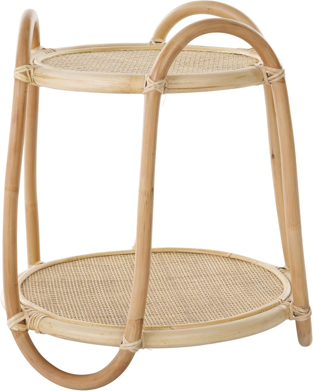 SAFAVIEH Home Collection Althea Boho Tropical Natural Rattan 2-Tier Accent Table (Fully Assembled)
