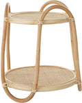 SAFAVIEH Home Collection Althea Boho Tropical Natural Rattan 2-Tier Accent Table (Fully Assembled)