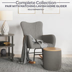 Storage Ottoman - Teddy Fabric Upholstered Ottoman with Wood Top for Living Room, Dorm, or Apartment - Ottomans with Storage by Lavish Home (Dark Gray)