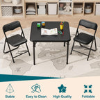 CABIHOME Kids Folding Table & Chair Set 3pc PU Padded Cushion No Tools Needed Toddler
