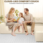 LEVELEVE 107" Cloud Sectional Couch with Deep Seat，Modern Modular Sofa with L-Shape Chaise，No Assembly Required, Upholstered Couches for Living Room Bedroom(Beige,Right Facing Chaise)