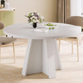 iPormis 47-Inch Round Dining Table for 4-6 People, Modern Wooden Kitchen Table for Dining Room, Farmhouse Circle Dinner Tables Furniture for Kitchen Living Room, White