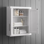 Crosley Furniture Savannah 2-Piece Wall Storage Cabinet, Cabinets for Laundry, Bathroom, Kitchen, White