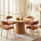 Dining Chairs Set of 4, Fabric Kitchen Side Chair for Living Room | Modern, Upholstered, Ergonomic Curved Backrest, Armrest, Metal Wood Grain Legs, Comfy, Orange