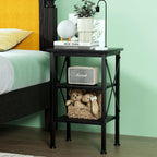 VECELO Modern Nightstands X-Design Side End Table Night Stand with Storage Shelf for Bedroom,Living Room