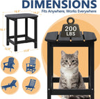 Outdoor Oversized Rocking Chairs Set of 2 with Side Table, HDPE All-Weather Resistant, Front Porch Rockers, Black