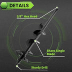 SYITCUN Auger Drill Bit for Planting - 4"X32" Heavy-Duty Auger Post Hole Digger for Fence- 3/8" Hex Drive Drill