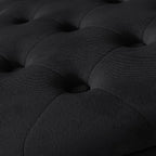 30 Inch Round Storage Ottoman,Modern Tufted Ottomans,Circular Coffee Table with Removable Top,Upholstered Large Ottoman with Storage Footrest Stool for Bedroom Living Room (Black)