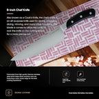 8-Inch Chef Knife – Ultra-Sharp German High Carbon Stainless Steel, Full Tang, Ergonomic Handle, Multipurpose Kitchen Knife for Chopping, Slicing, and Dicing, Black