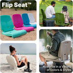 Step2 Seashell Flip Seat 2 Pack, Adult Portable Outdoor Chairs for Poolside, Camping, Beach, Stadium, Providing Back Support, Made of UV20 Durable Plastic, Incredible White