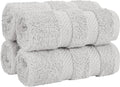 American Soft Linen Luxury Washcloths for Bathroom, 600 GSM 100% Cotton 4 Piece Turkish Wash Cloth Set, 13x13 in Soft Rags for Body and Face, Silver Gray Washcloths