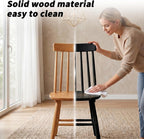 Black Wood Dining Chairs Set of 6, Windsor Farmhouse | Spindle Back, Solid Wood, Farmhouse Style, for Kitchen & Dining Room, Easy Assembly, Set of 6 Black, Country Decor
