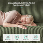LINSY HOME Sectional Sleeper Sofa Pull Out Couches for Living Room (Green, Sleeper Sofa 1) | Pull Out Sofa Bed, Storage, USB Charging, Cup Holders, Plush Corduroy