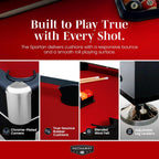 Hathaway Spartan 6 Ft Pool Table, with Ping Pong Multi Game Combo Tables for Family Recreation Game Rooms - Includes Billiard Balls, Cues, Paddles, Brush & More