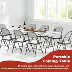 Elevon Folding Table, 8 Feet Heavy Duty Fold-in-Half Utility Table Indoor Outdoor for Camping, Picnic, Party