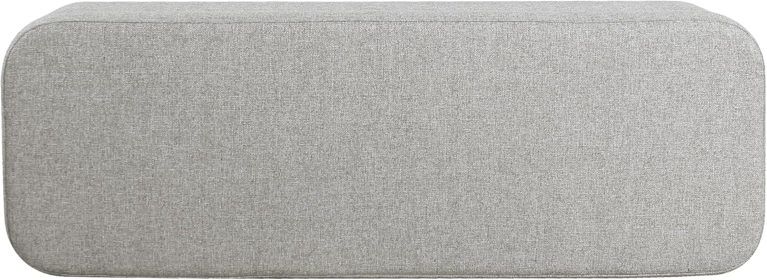 HomePop Upholstered Storage Bench with Metal Leg, 42" W, Cool Gray Woven