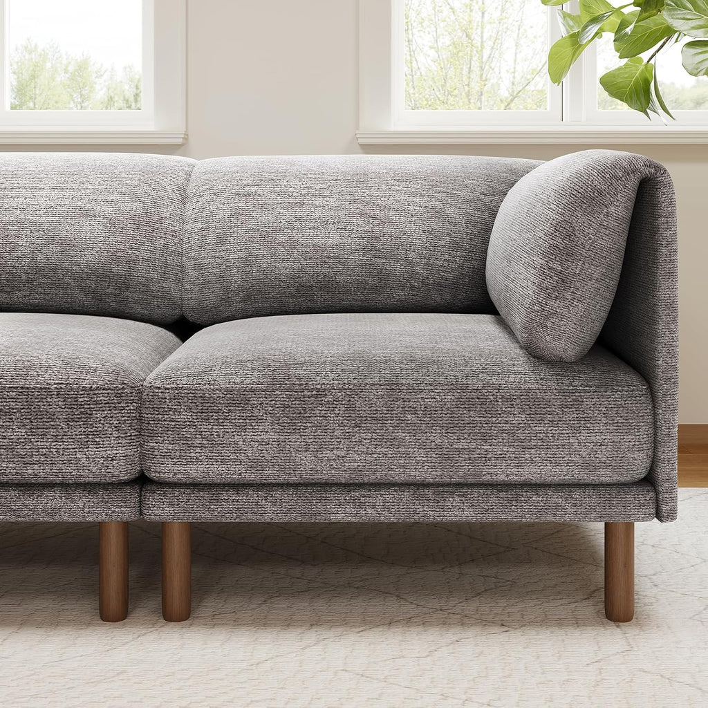 Cloud Sectional Couches for Living Room,Modular Sectional Sofa,Grey | Extra Deep 8 Seater,Mid Century Modern Oversized Couches With Ottoman,Solid Wood Leg,Large Sofa for Big Space,Office