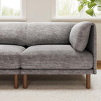 Cloud Sectional Couches for Living Room,Modular Sectional Sofa,Grey | Extra Deep 8 Seater,Mid Century Modern Oversized Couches With Ottoman,Solid Wood Leg,Large Sofa for Big Space,Office