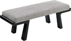 47" Upholstered Entryway Bench with Solid Wood Frame – Mid Century Modern End of Bed Bench, Dining Bench for Kitchen & Living Room, Grey