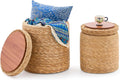 Round Storage Pouf Ottoman Hand Weaving Natural Boho Straw Footstool Pouffe | Breathable material, Hand‑woven from natural straw, Artisanal hand‑crafted texture, Bohemian home decor accent