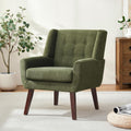 HUIMO Accent Chair for Living Room,Upholstered Button Fabic Armchair Chair | Mid Century Modern Tufted Armchair with Fabric,Comfy Arm Chairs for Club Living Room Reading Bedroom,Waiting Room Green