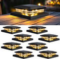 TW SHINE Solar Post Cap Lights Outdoor, 8 Pack Waterproof Solar Powered Deck Fence Post Lights, Warm White Post Light for Garden Patio Porch for 4x4, 5x5 or 6x6 Wooden Posts