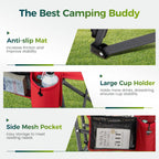ALPHA CAMP Oversized Folding Camping Chairs for Adults High Backrest Heavy Duty Lawn Chairs Support 500 LBS Portable Camp Chairs with Cup Holders Large Side Pocket Outdoor Chair