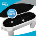 BIRDROCK HOME Sherpa Upholstered Storage Bench | Cozy Seat with Soft Sherpa Cushion, Versatile for Living Room, Bedroom, or Entryway Ottoman | Sturdy Design, 45” L x 20.5” W x 20” H