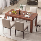 GOFLAME Dining Table for 4-6 People, 63” Modern Kitchen Table with L-Shaped Legs, 330 lbs Weight Capacity, Large Wooden Rectangular Dinner Table for Dining Room, Living Room (Walnut)