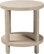 bali & pari Rocco Bohemian Woven Grasscloth End Table