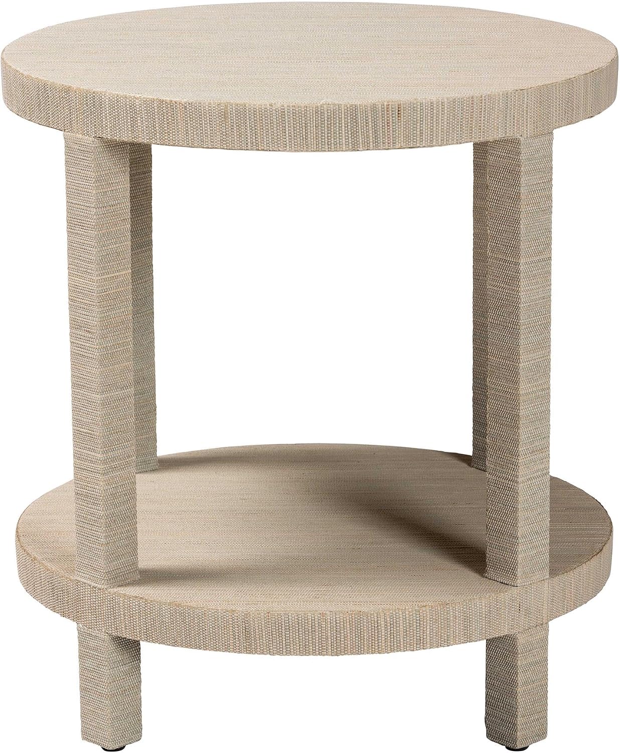 bali & pari Rocco Bohemian Woven Grasscloth End Table