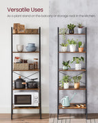 VASAGLE Ladder Shelf, Bookcase Book Shelf, Storage Shelves, 5-Tier, 22In