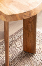 Kate and Laurel Vaux Modern Mango Wood Rectangular Side Table, 22 x 14 x 22, Natural Wood, Transitional Rectangle End Table with Angled Tabletop Edge for Bedroom Nightstand or Indoor Plant Stand
