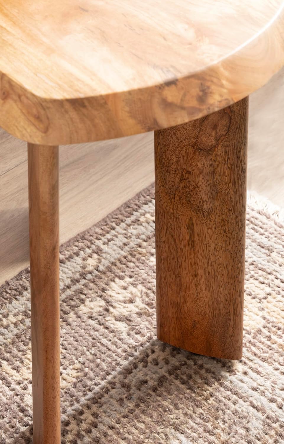 Kate and Laurel Vaux Modern Mango Wood Rectangular Side Table, 22 x 14 x 22, Natural Wood, Transitional Rectangle End Table with Angled Tabletop Edge for Bedroom Nightstand or Indoor Plant Stand