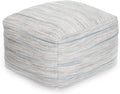Anji Mountain 16" H x 22" W Handmade Pouf Ottoman for Living Room & Couch | Soft & Fluffy Ottoman Pouf, Lightweight, Decorative Floor Pouf Seating for Bedroom & Home Décor Accent, Joya Gray