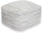 Anji Mountain 16" H x 22" W Handmade Pouf Ottoman for Living Room & Couch | Soft & Fluffy Ottoman Pouf, Lightweight, Decorative Floor Pouf Seating for Bedroom & Home Décor Accent, Joya Gray