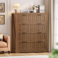 SEDETA Farmhouse 4 Drawer File Cabinet, Filing Cabinet for Home Office, Wood Office File Cabinets for Letter/Legal/A4 Size, File Cabinet Organizer with Printer Stand for Study Room, Living Room, Brown