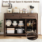 ONBRILL 48 Inches Sideboard Buffet Cabinet with Storage, Brown