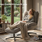 K Knowbody Swivel Accent Chair with Ottoman, 400lbs Capacity & Easy Assembly, Oversized 360° Swivel Rocker Recliner, Comfortable Swivel Chair for Living Room, Bedroom, Office, Grey