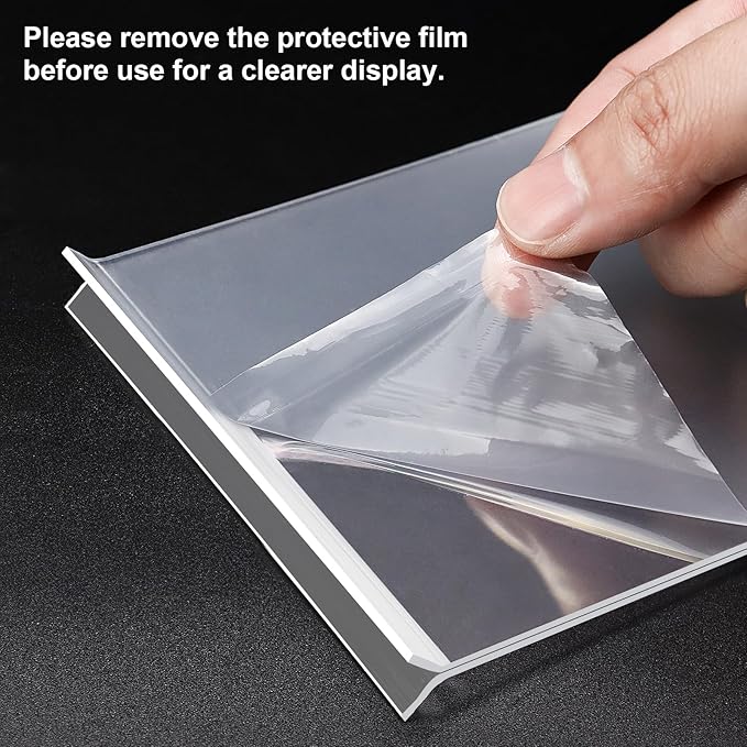 Acrylic Sign Holder 4x6, 16 Pack Clear Double Sided Clear Table Menu Vertical Display Stand Desktop Display Stand Paper Holder Table Sign Holder Suitable for Restaurants Office Store Show Fair