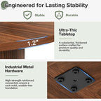 47" Round Dining Table for 4-6, Space-Saving Dining Room Table with Core Rolling Shutter Storage Shelf and Thick Tabletop, Wood Grain Dinner Table for Kitchen, Dining Room, Living Room, Walnut