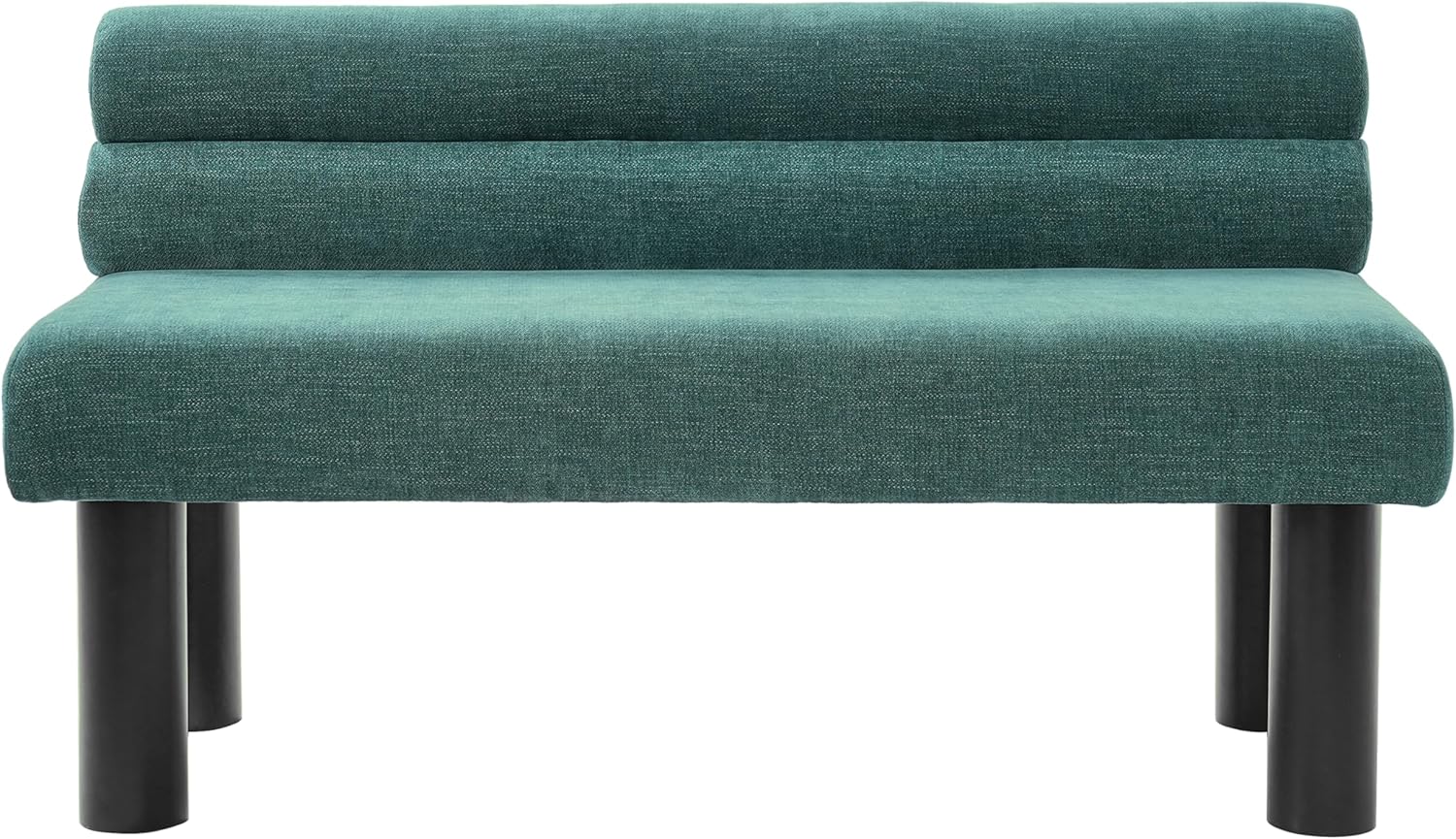 51'' Small Dining Bench with Back, Upholstered Armless Kitchen Banquette Seating, Minimalist Comfy Mini Loveseat Sofa, Modern Entryway Bench with Wood Leg for Dining Living Room Apartment (Green)