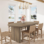 Oval Dining Table for 4-6 People, 63" Modern Kitchen Table with Thick Sturdy Wooden Base, Easy to Clean Wood Grain Finish for Dining Room Living Room Office, Pear Wood Original