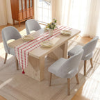 Wooden Dining Chairs Set of 6, Upholstered Modern Chenille Dining Room Chair Kitchen Chairs, Comfy Farmhouse Dinner Chair for Kitchen Dining Room, Grey