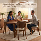 Wooden Dining Chairs Set of 6, Upholstered Kitchen & Dining Room Chairs with PU Leather Padded Seat & Back,Solid Wood Dining Chair Modern Farmhouse Style, Ergonomic Design