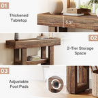 Tribesigns 41.34" Farmhouse Console Table, Sofa Table Behind The Couch | 2-Tier Narrow Entryway Furniture with Storage Shelves for Hallway Foyer Living Room, Easy Assembly, Rustic Brown